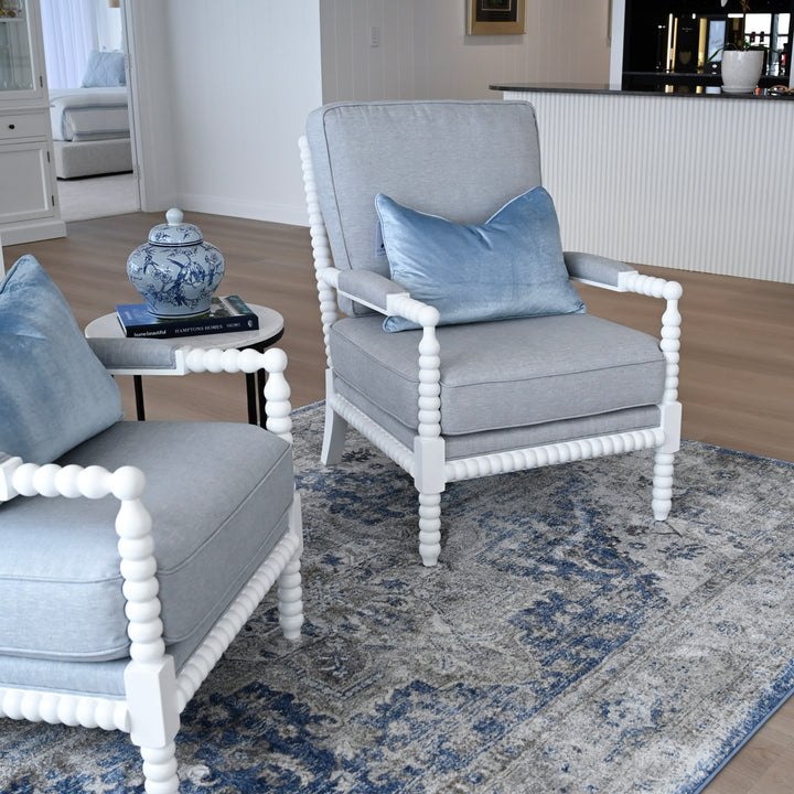 Bobbin Linen And Oak Armchair