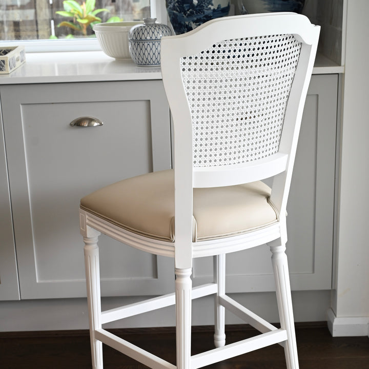 April Luxury Upholstered Leather Kitchen Stool