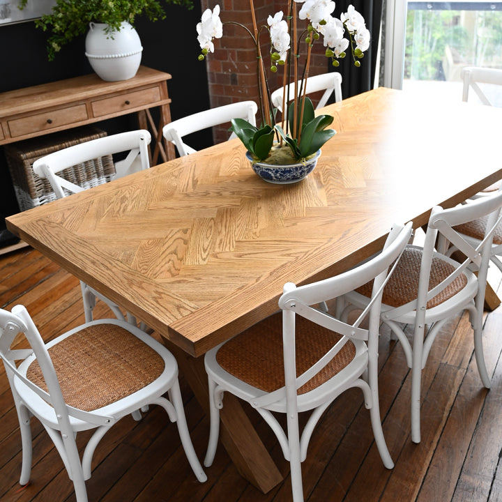 Herringbone Natural Oak Dining Table
