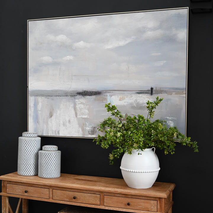 Ocean Whisper Canvas In Antique Silver Frame