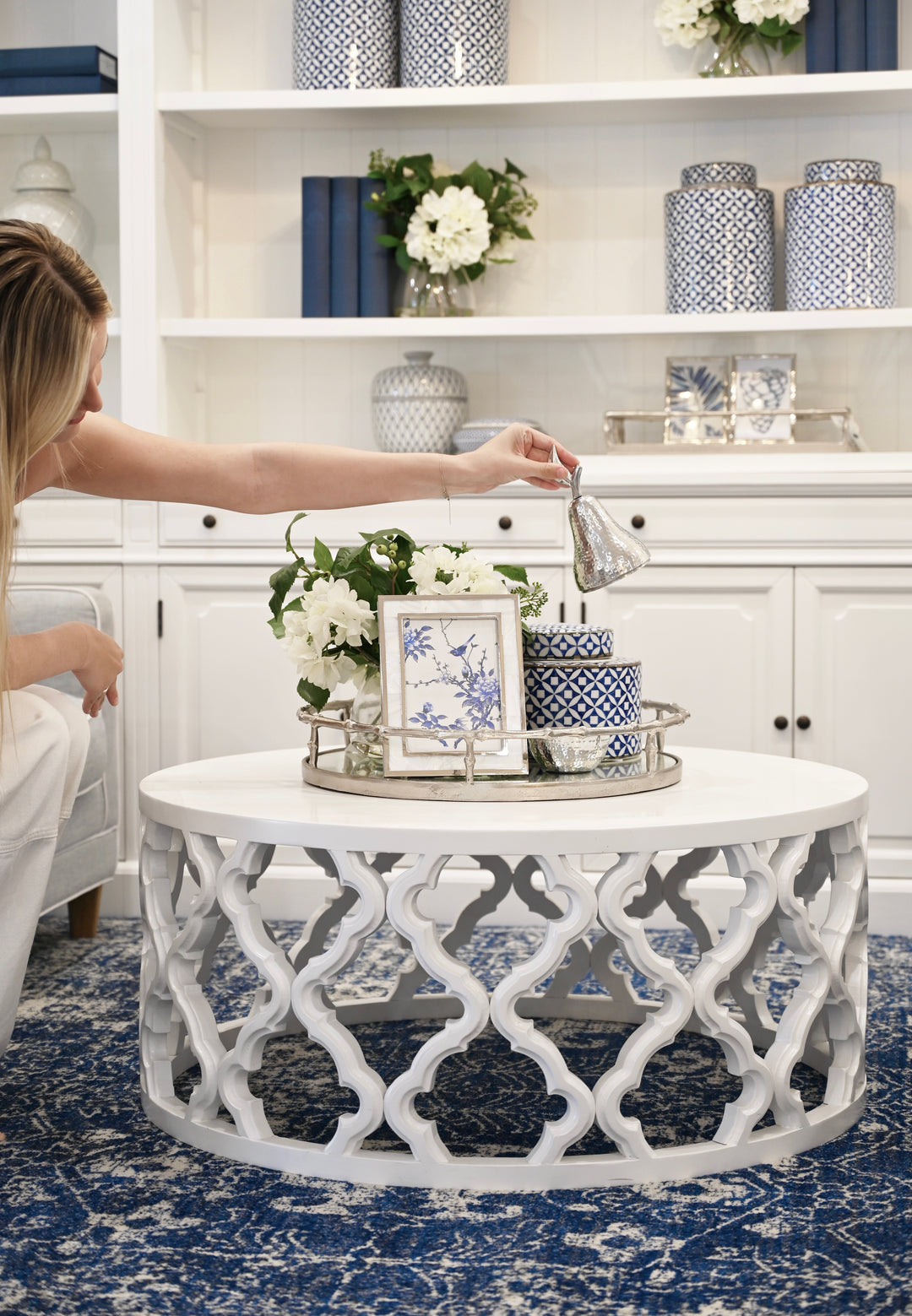 Sahara Satin White Round Coffee Table