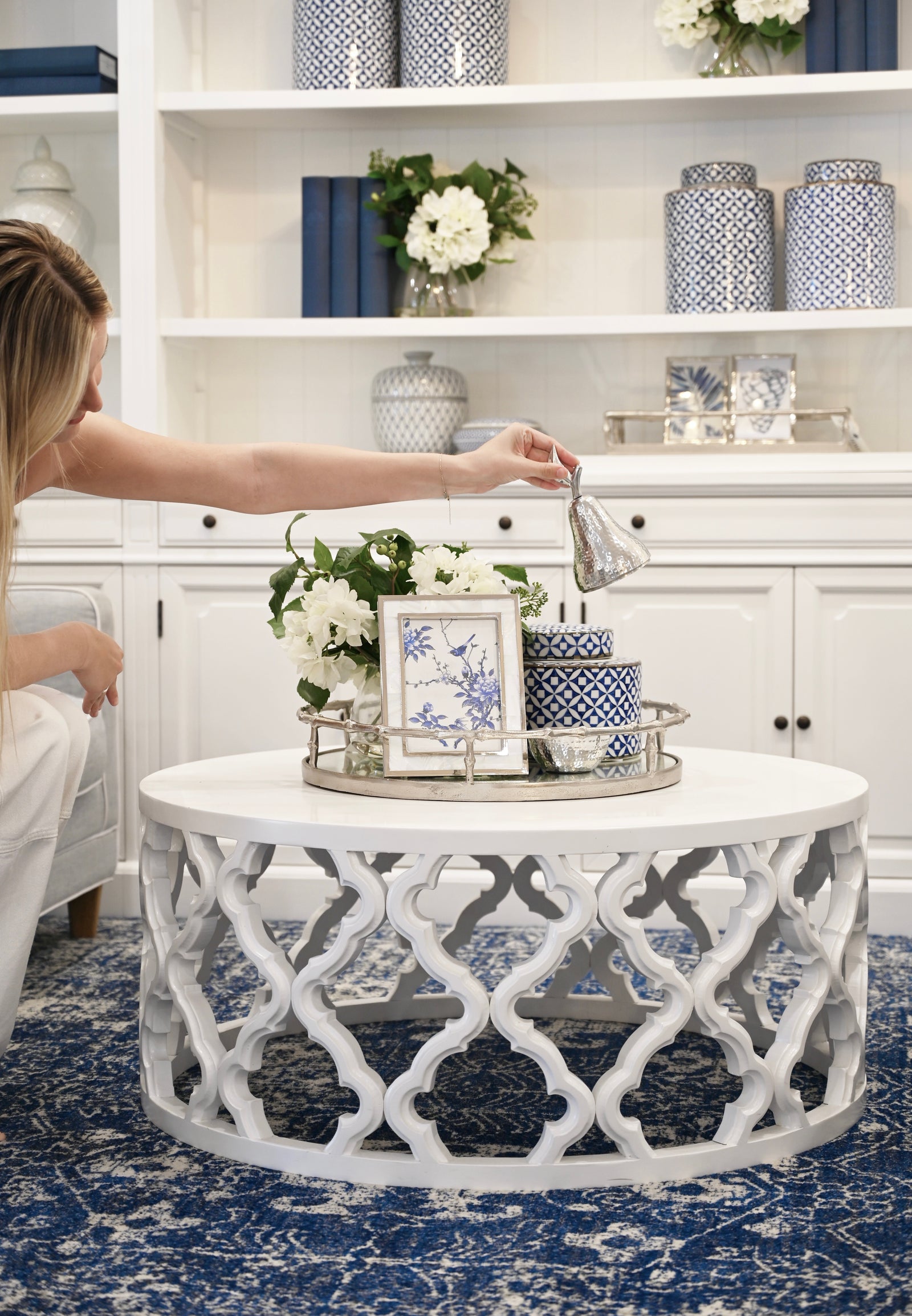 Sahara Satin White Round Coffee Table