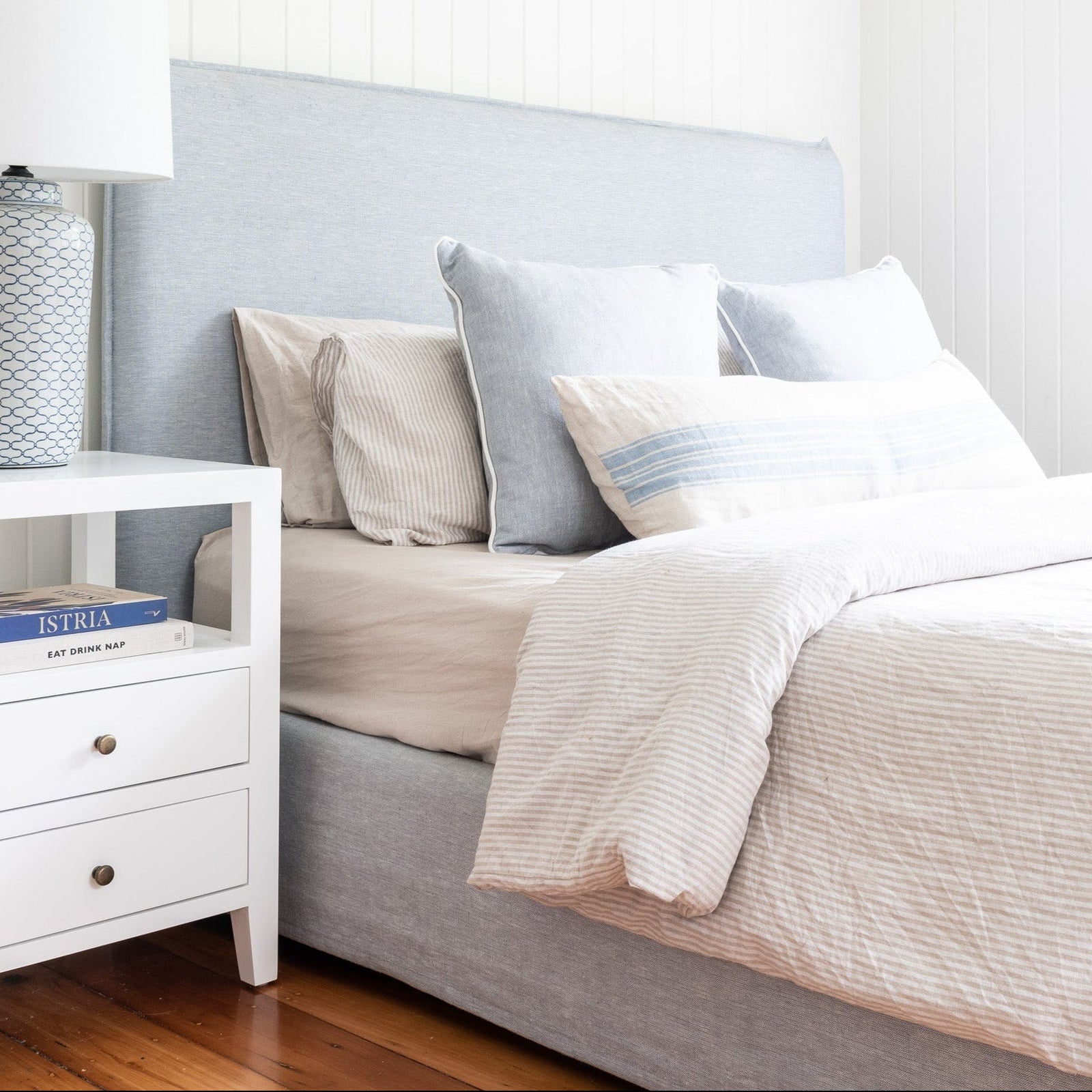 100% Linen Valance - Duck Egg Blue