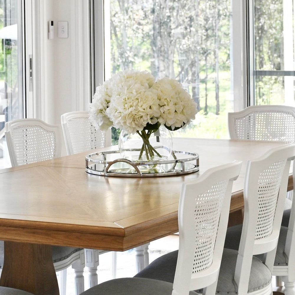 Arch Round Silver Mirrored Tray With Handles