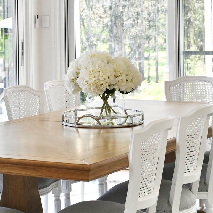 Arch Round Silver Mirrored Tray With Handles