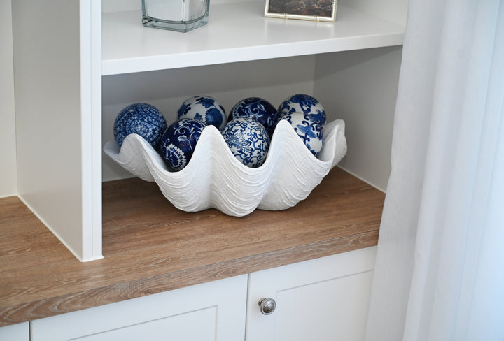 White Clam Shell Medium Nautical