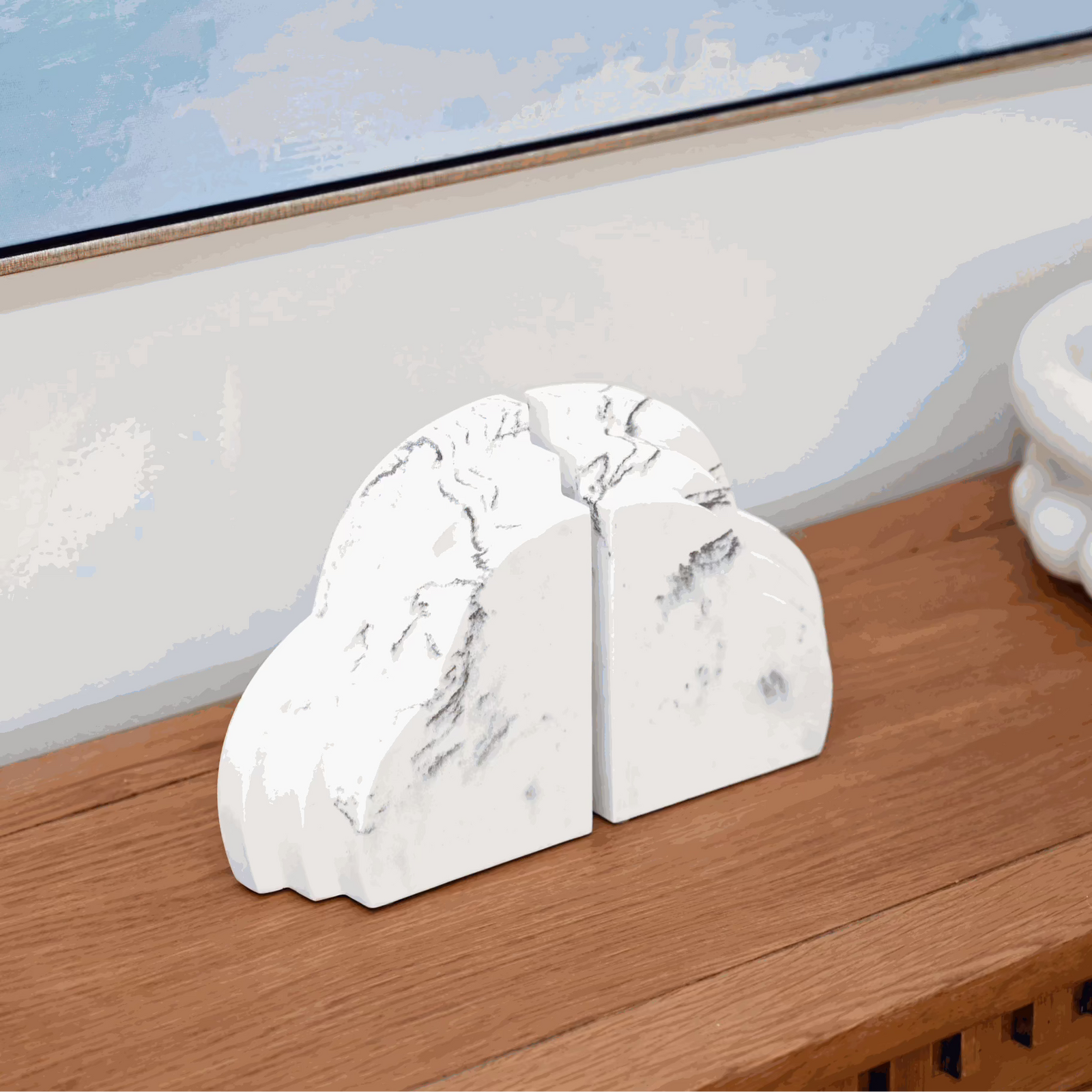 Cloud White Decorative Bookends