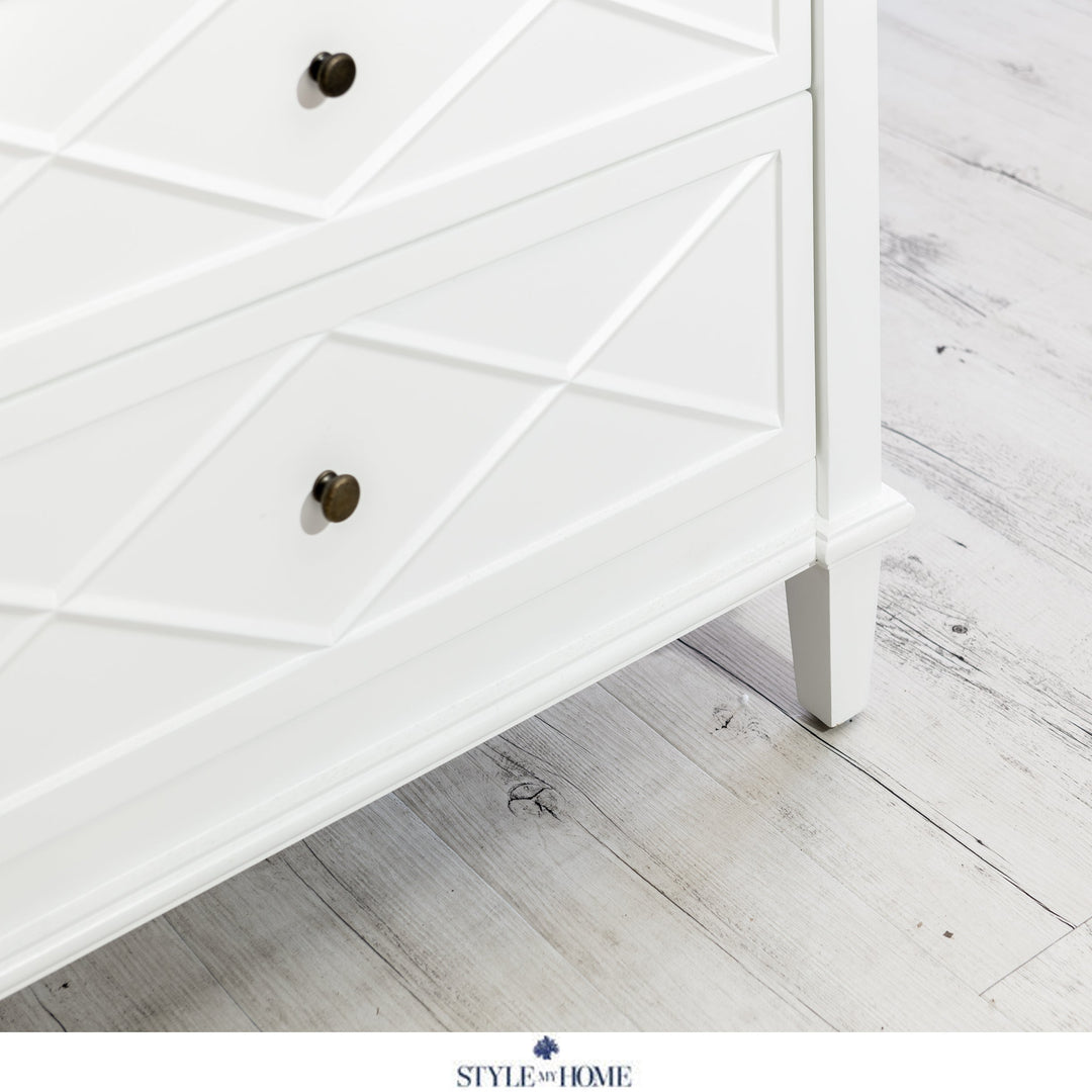 Brisbane Floorstock Slightly Damaged 'Ascot' White Chest of Drawers