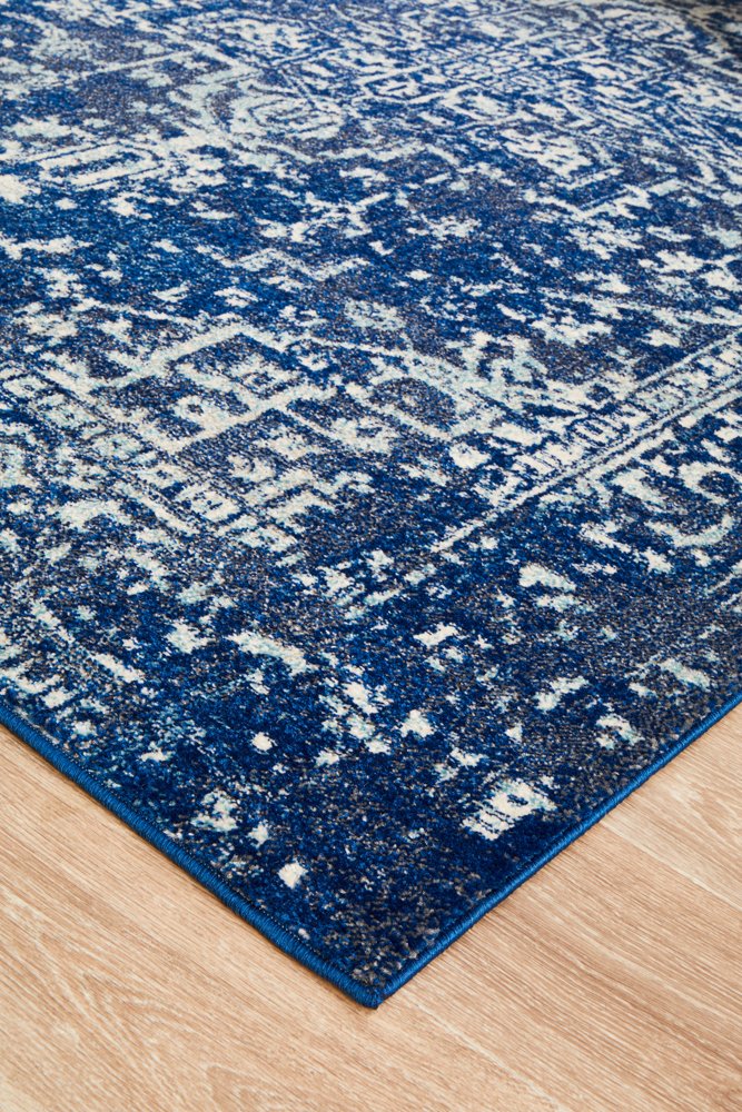 Contrast Navy Transitional Rectangle Rug