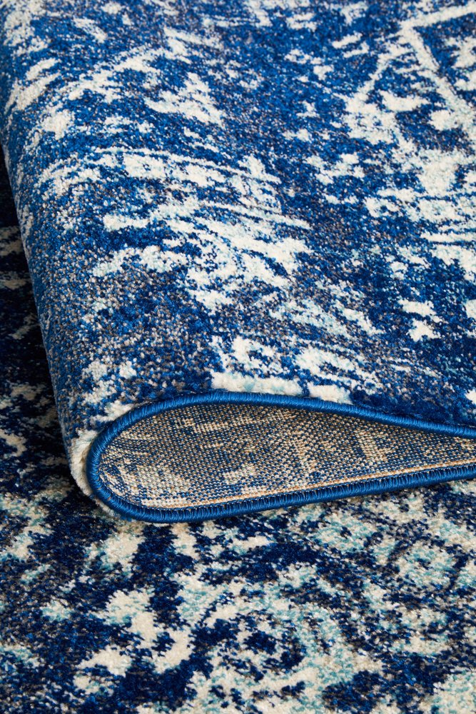 Contrast Navy Transitional Rectangle Rug