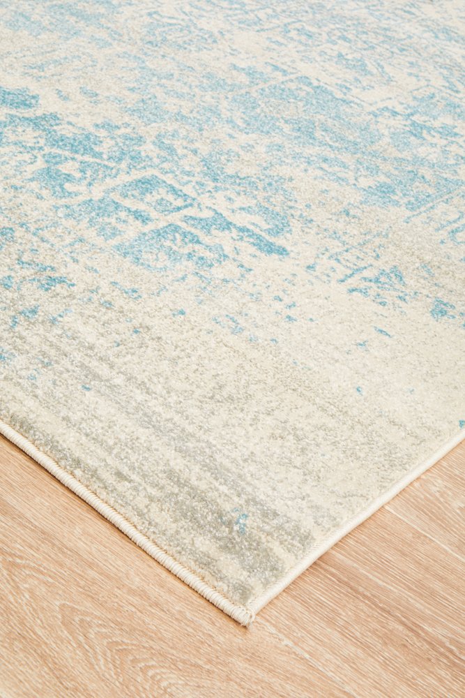 Glacier White Blue Transitional Rectangle Rug