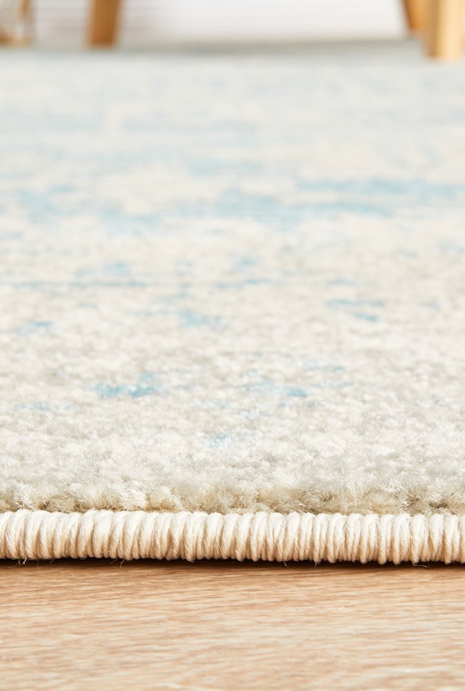 Glacier White Blue Transitional Rectangle Rug