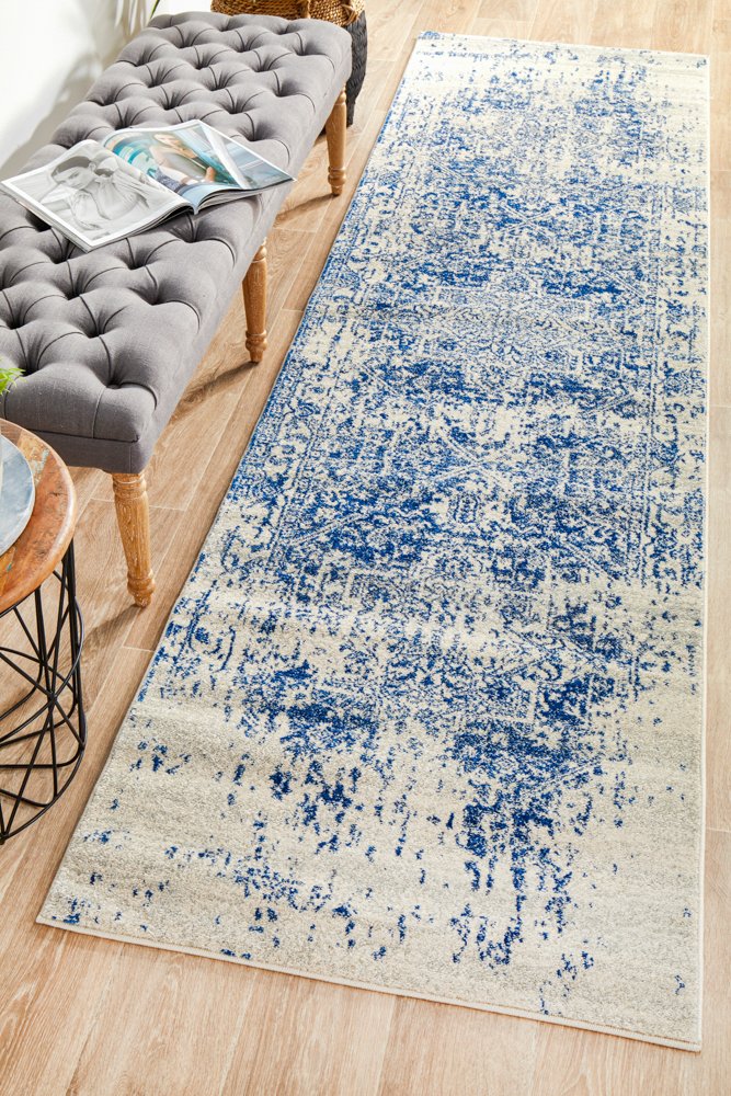 Horizon White Navy Transitional Runner