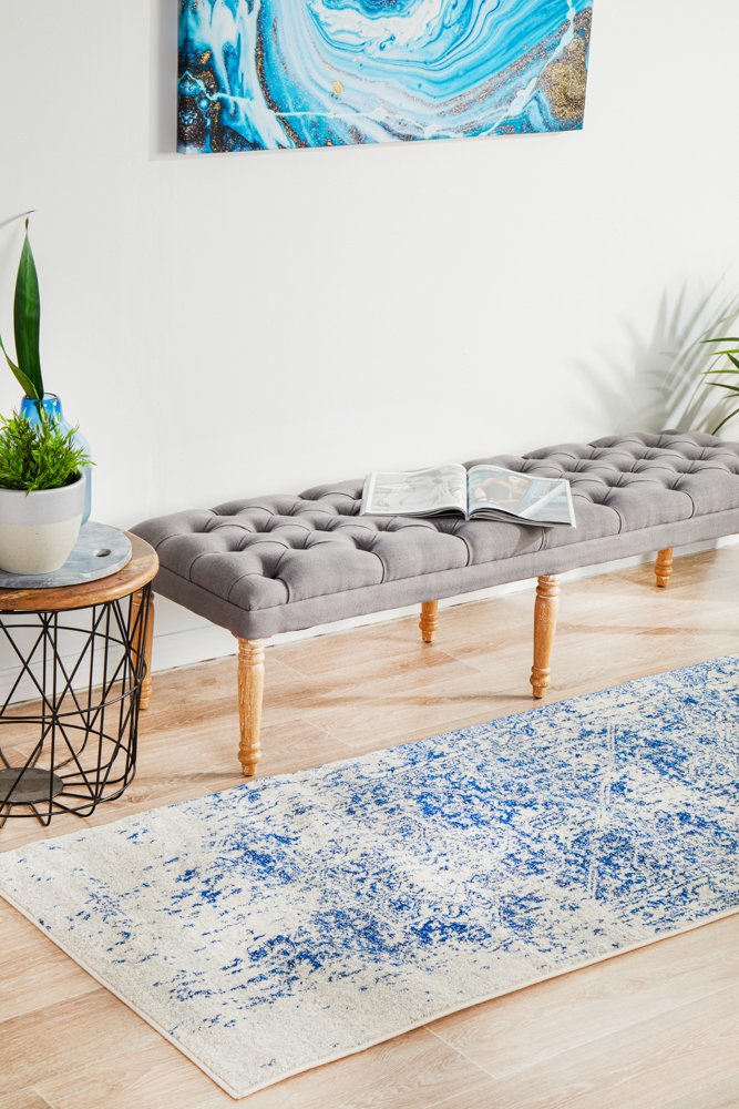 Horizon White Navy Transitional Runner