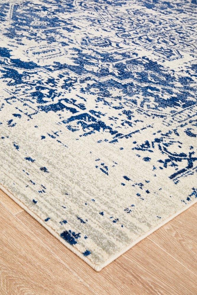 Horizon White Navy Transitional Rectangle Rug