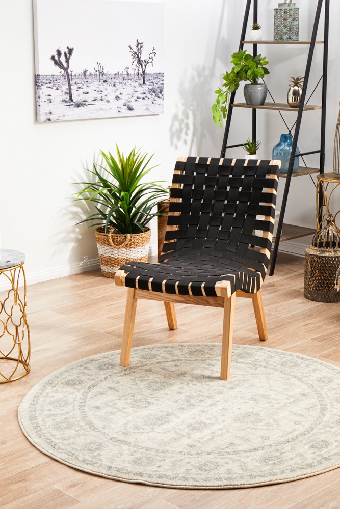 Winter White Transitional Runner Round Rug