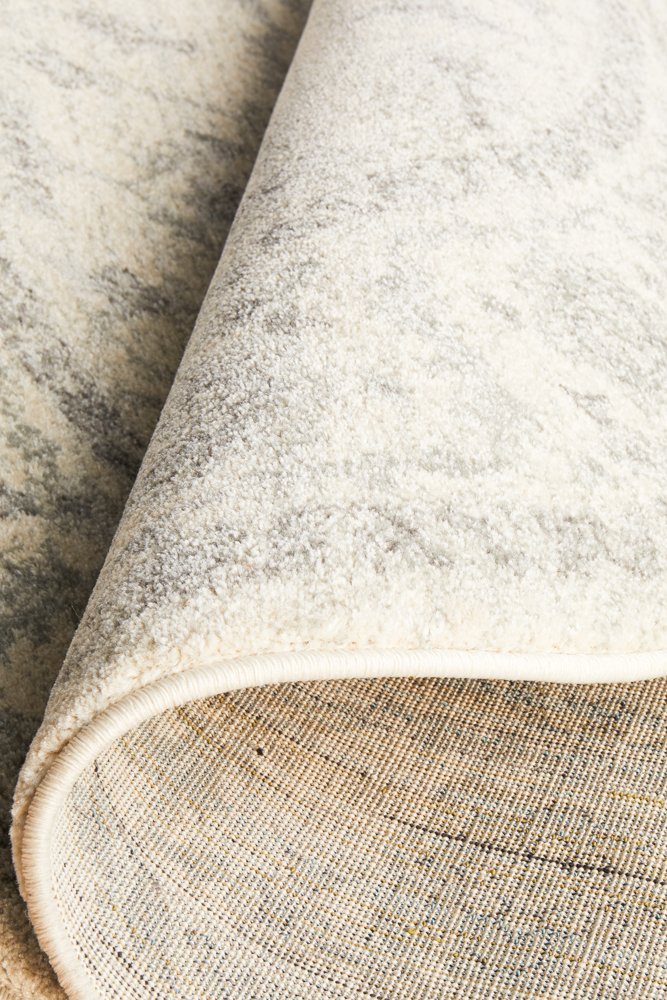 Winter White Transitional Runner Round Rug