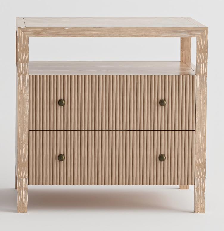 Ellis Medium Bedside Table Whitewash Oak 65cm wide x 45cm deep x 65cm high