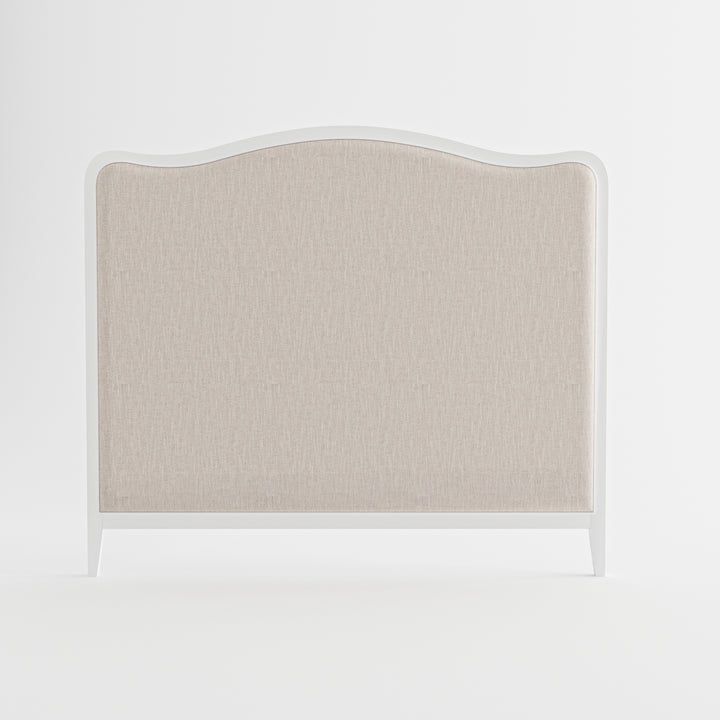 Isabelle French Provincial Curved Bedhead-PREORDER Satin White Oatmeal
