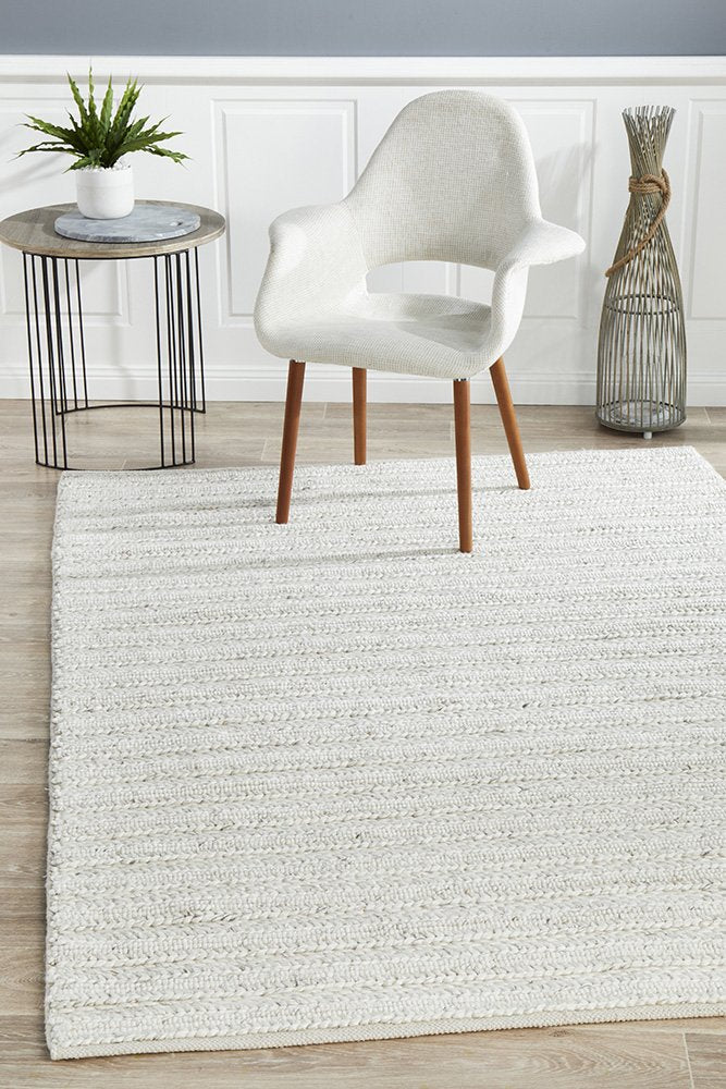 Evelyn Wool Ivory Rectangle Rectangle Rug