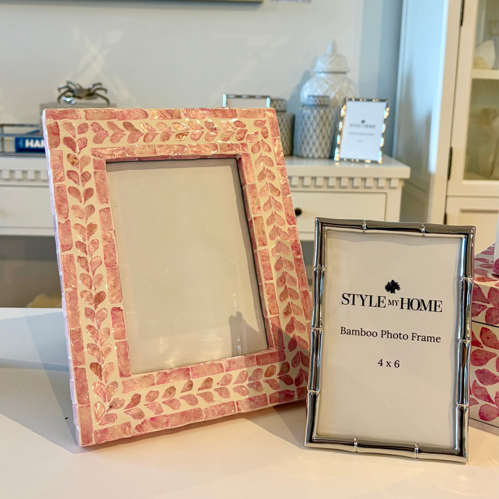Vine Pink Mother Of Pearl Photo Frame - 2 Sizes