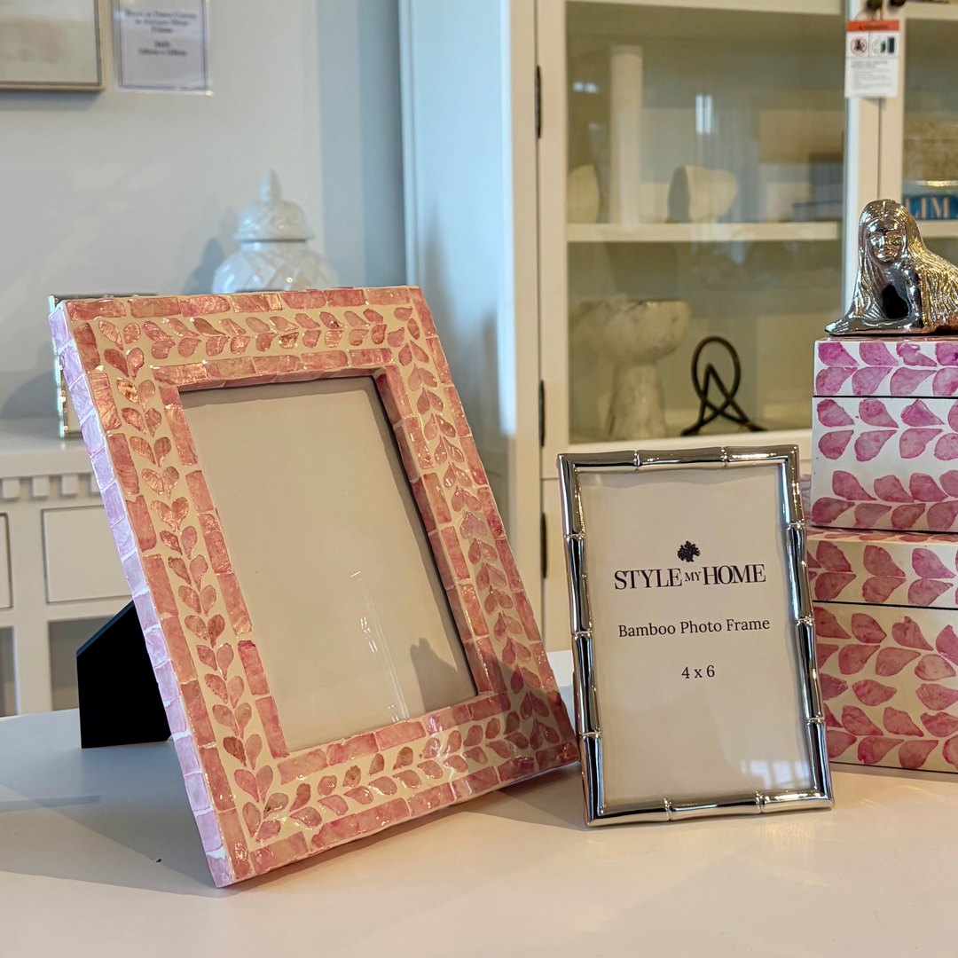 Vine Pink Mother Of Pearl Photo Frame - 2 Sizes