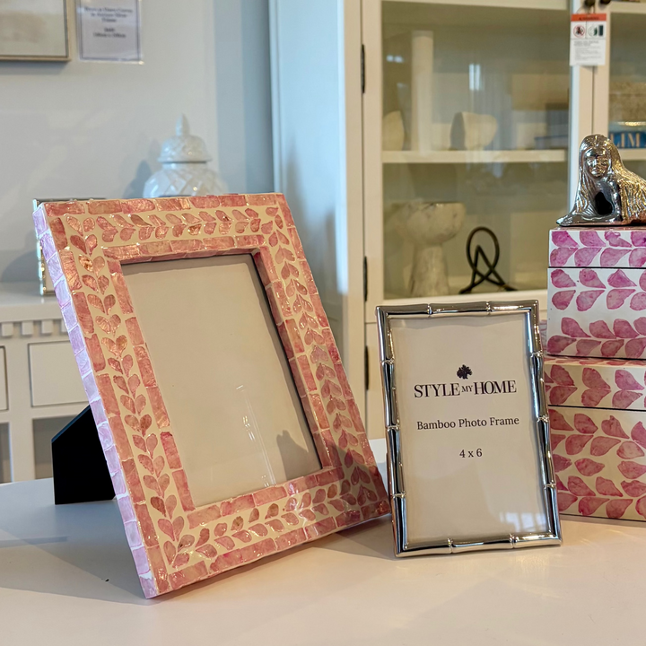 Vine Pink Mother Of Pearl Photo Frame - 2 Sizes
