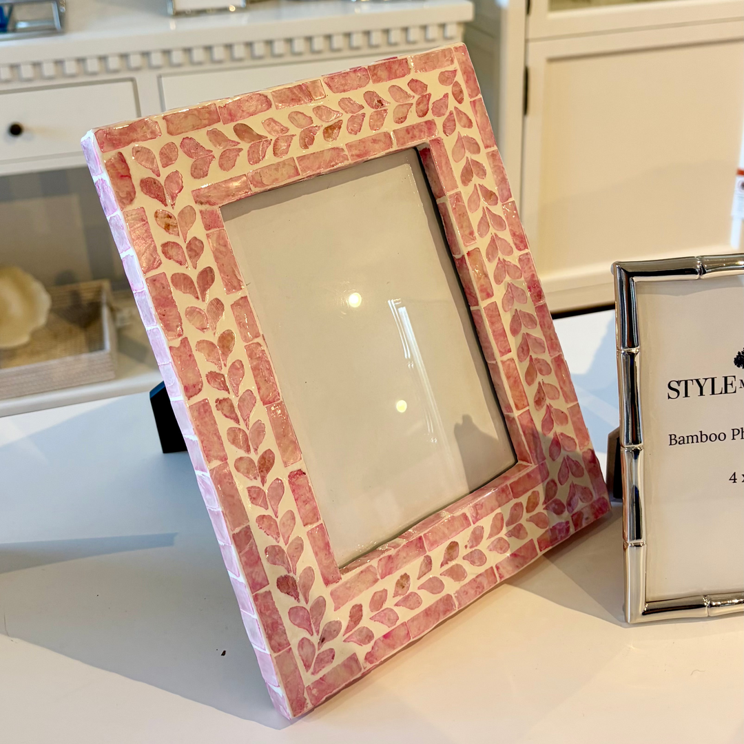 Vine Pink Mother Of Pearl Photo Frame - 2 Sizes