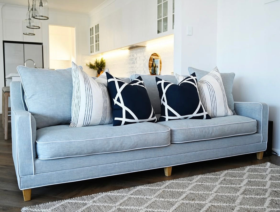 Martha 3 Seater Linen Lounge Duck Egg Blue 240cm wide x 102cm deep x 91cm high