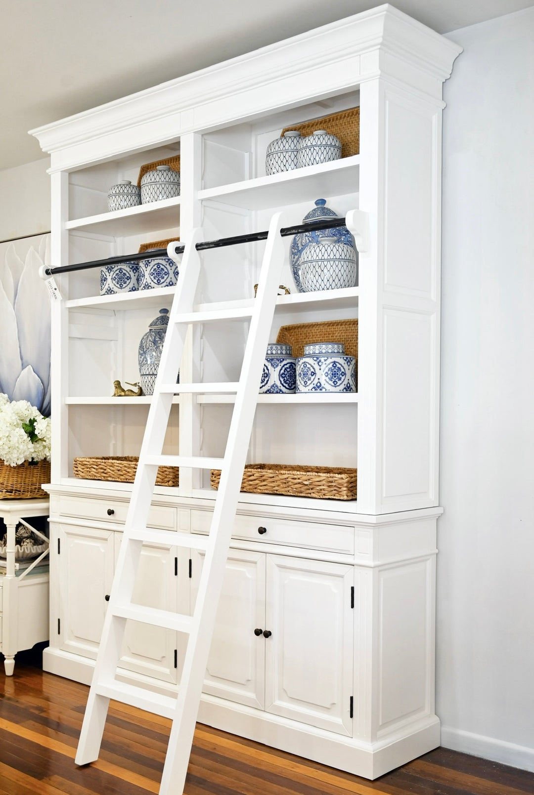 Oxford Two Bay Bookcase with Ladder