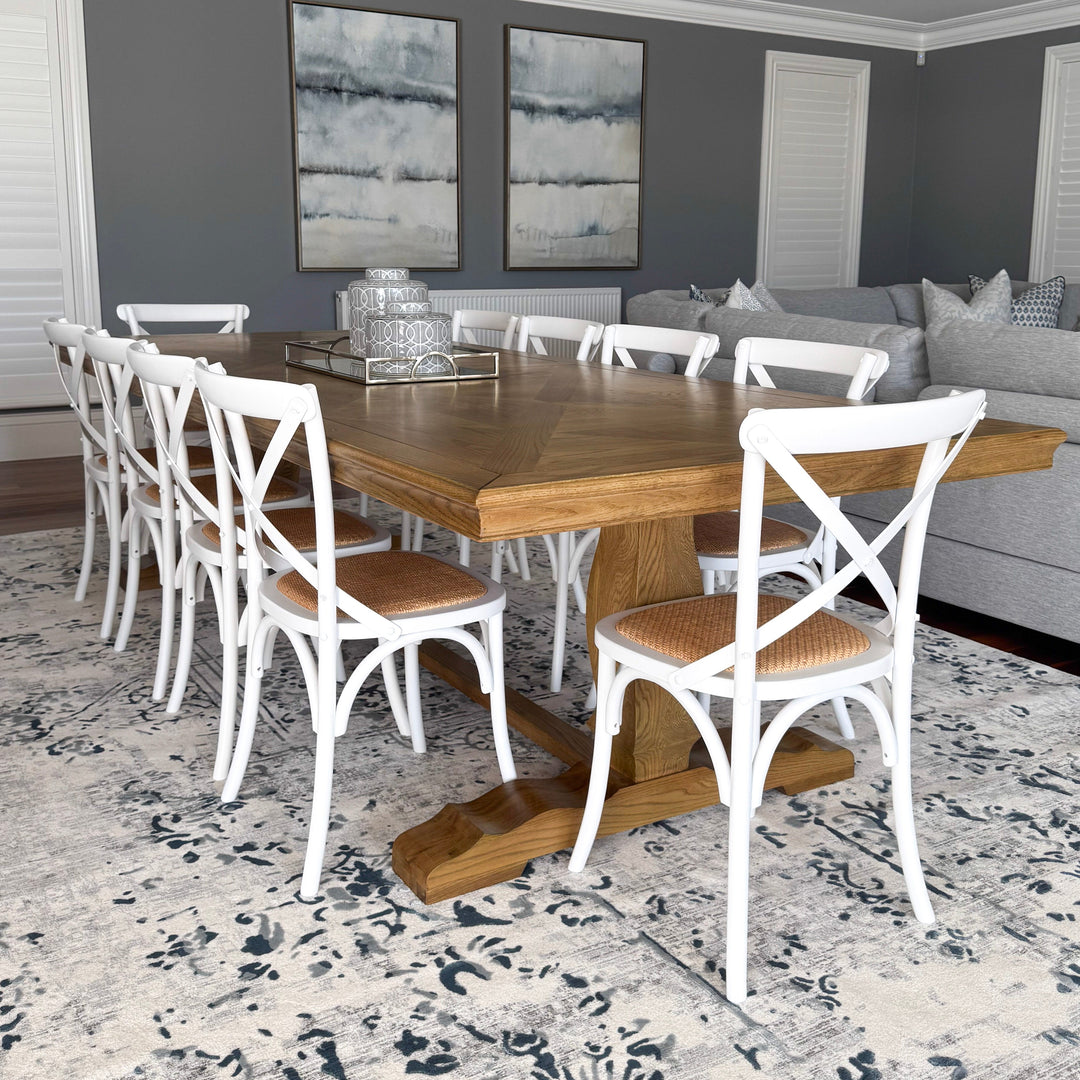 Carter Cross-back Dining Chair With Rattan Seat