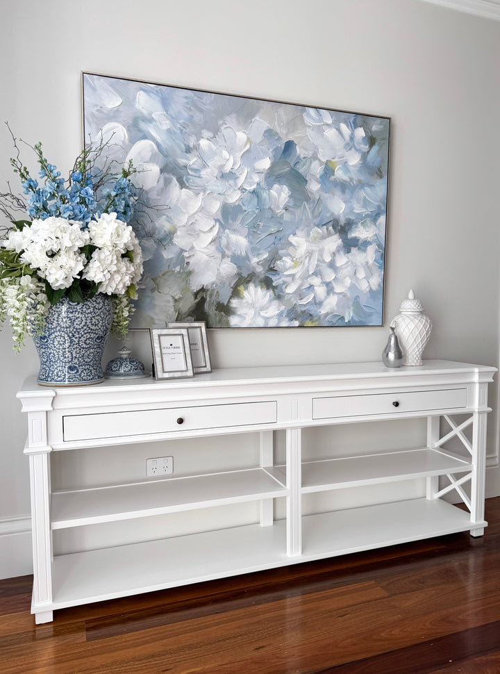 Hydrangea Haven Canvas In Antique Silver Frame