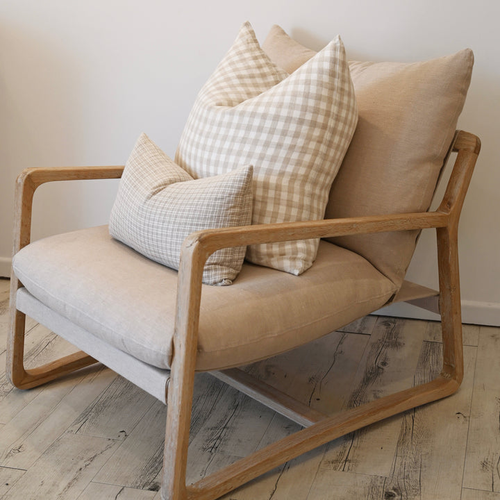 Drift Sling Linen & Oak Arm Chair