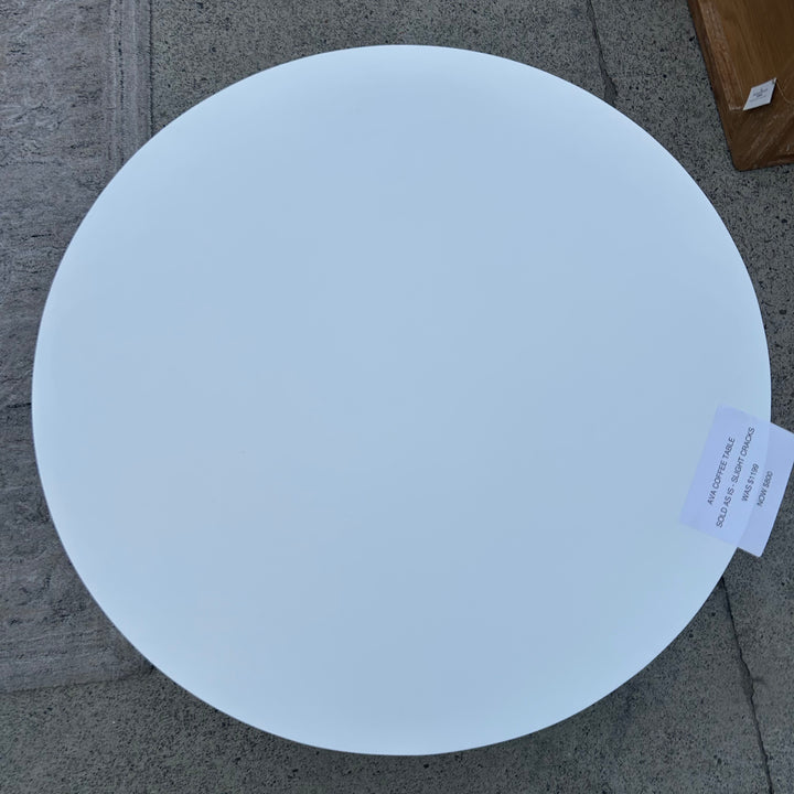 Brisbane Damaged Ava Round White Coffee Table