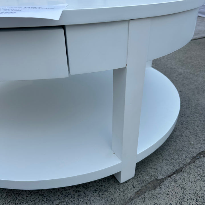 Brisbane Damaged Ava Round White Coffee Table