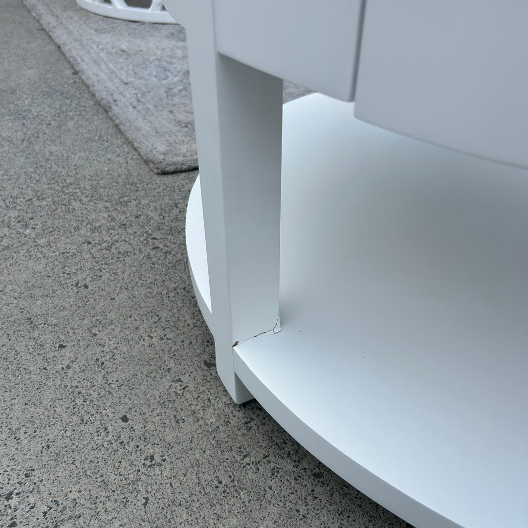 Brisbane Damaged Ava Round White Coffee Table