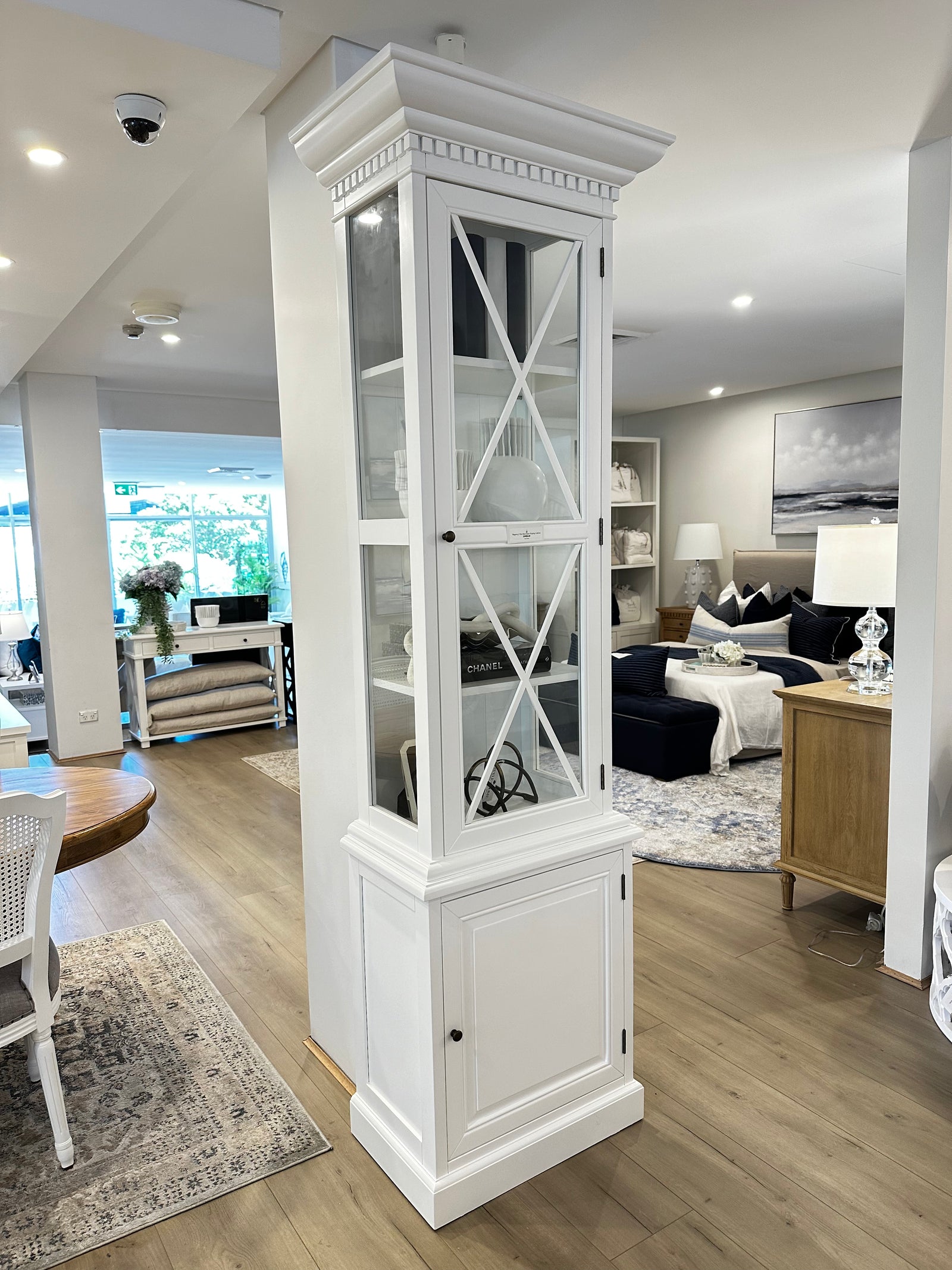 Regency One Bay Glass Display Cabinet- Door opens left