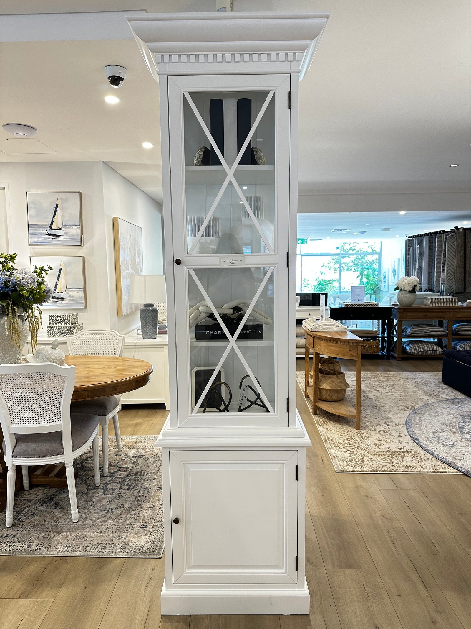 Regency One Bay Glass Display Cabinet- Door opens left