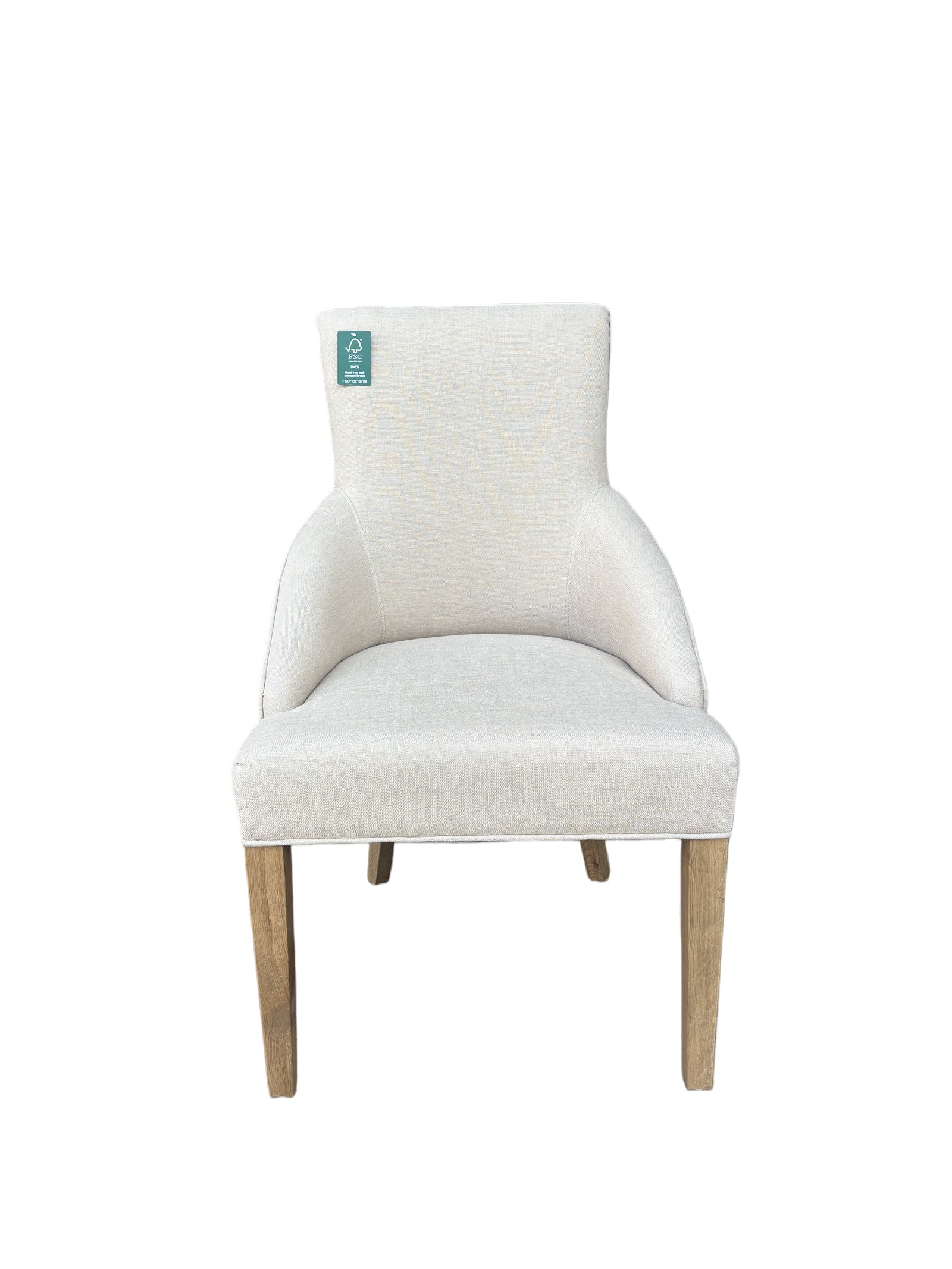 Leopold Plain-Back Upholstered Linen Dining Chair