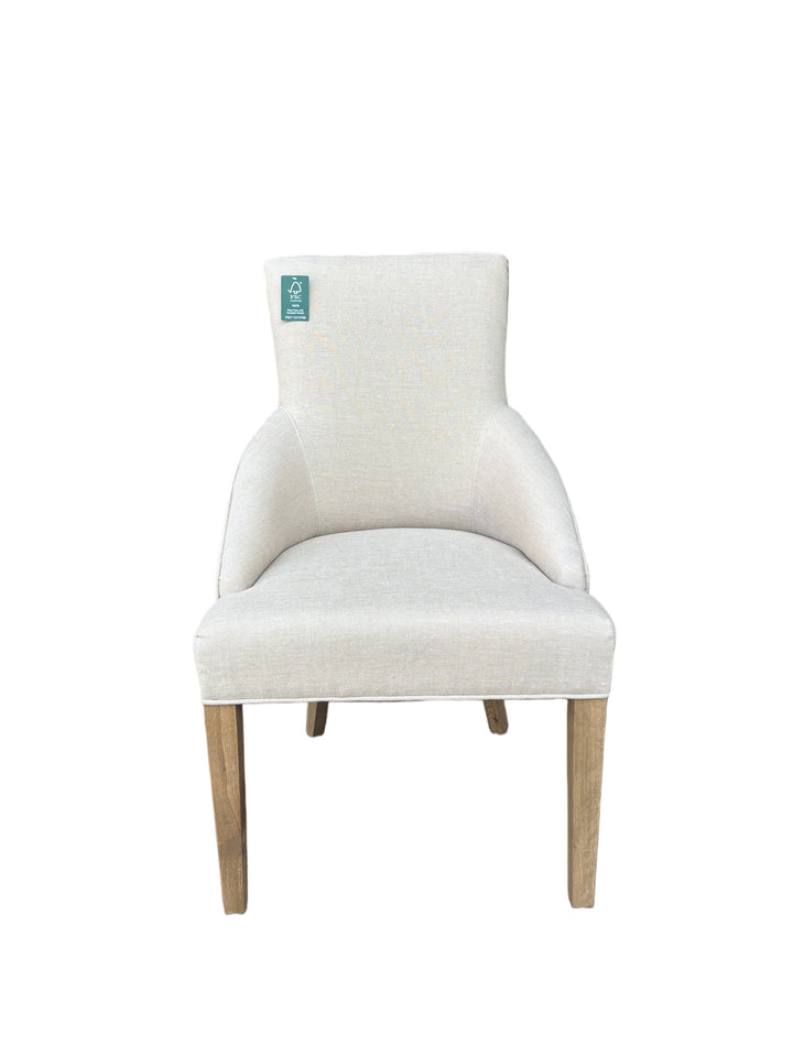 Leopold Plain-Back Upholstered Linen Dining Chair