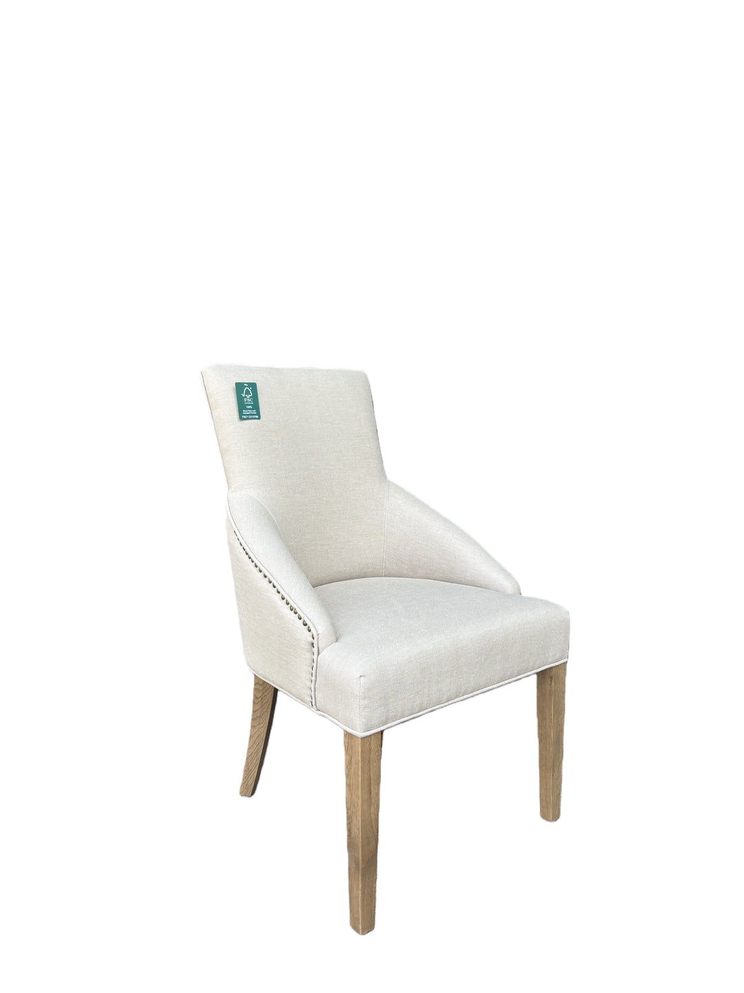 Leopold Plain-Back Upholstered Linen Dining Chair Oatmeal