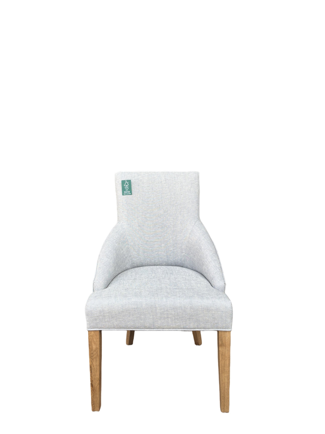 Leopold Plain-Back Upholstered Linen Dining Chair Duck Egg Blue
