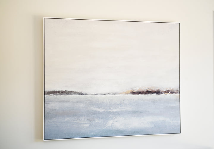 Peninsula Glimpses Canvas In White Frame
