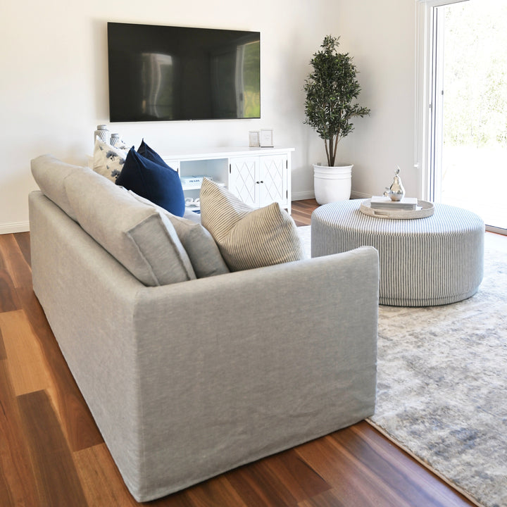 Capri Linen Slip Cover 3 Seater Lounge