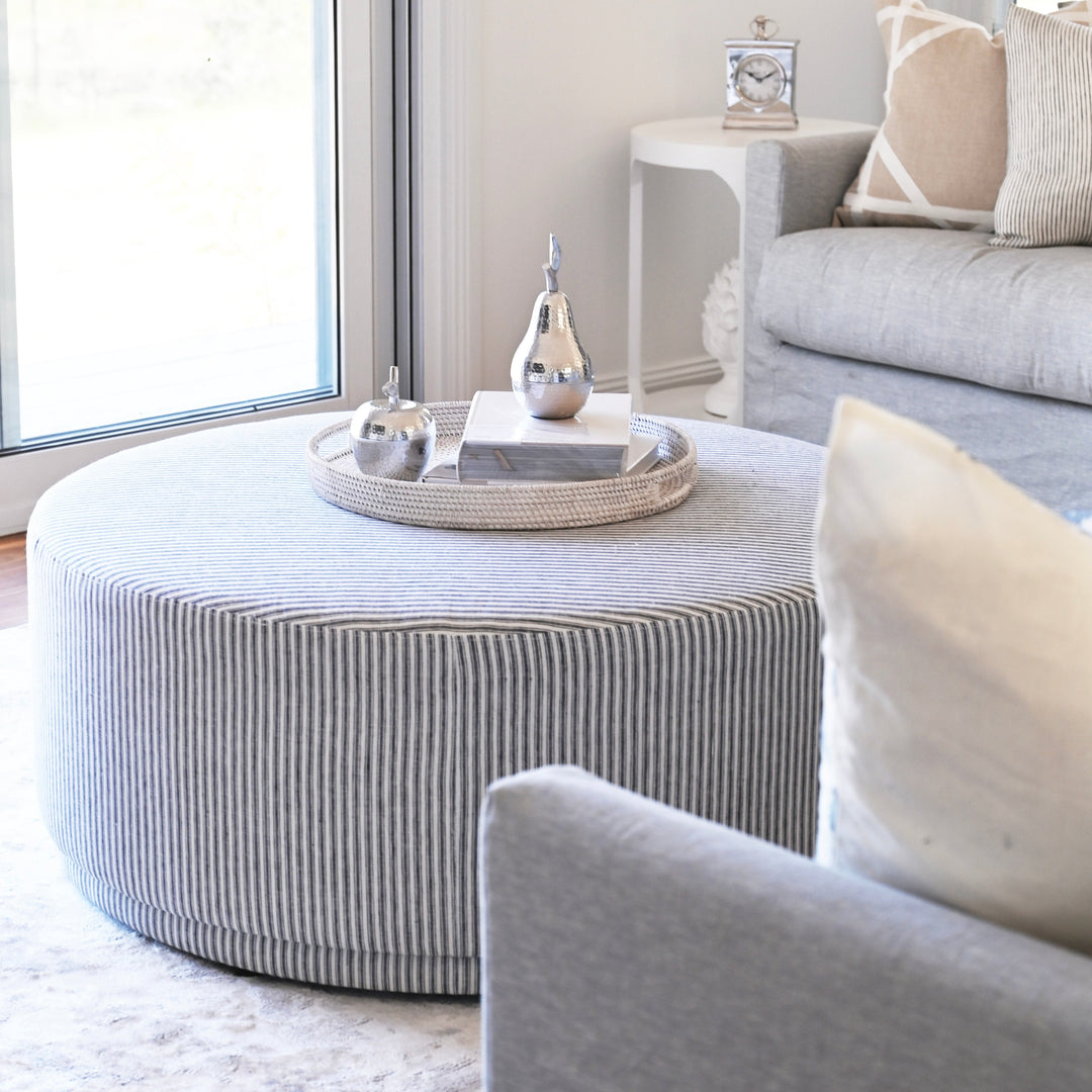 Justine Upholstered Round Large Ottoman