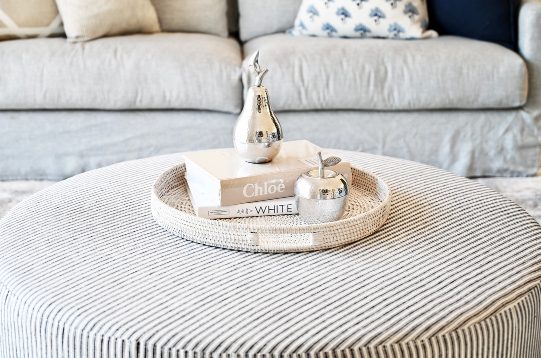 Justine Upholstered Round Large Ottoman