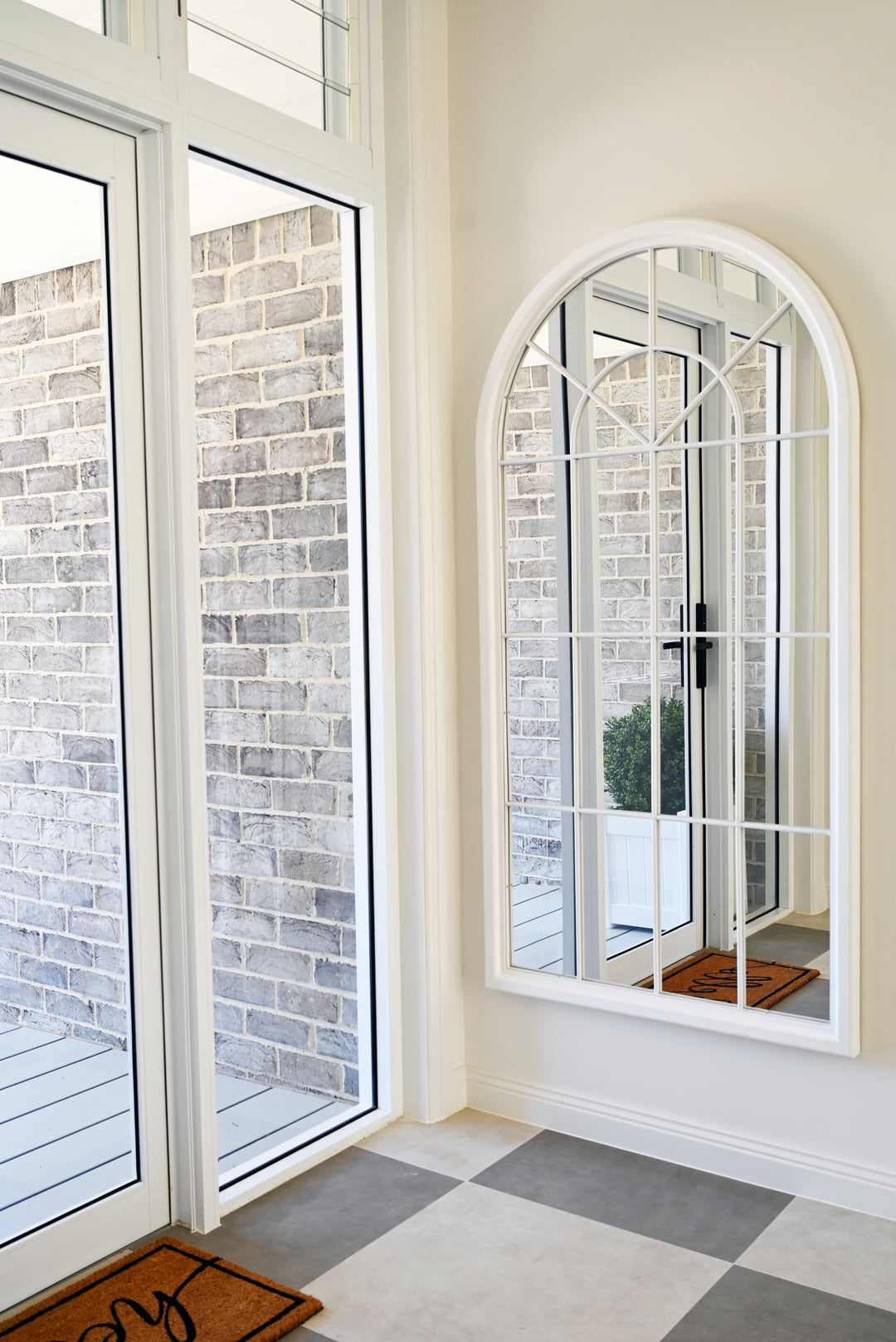 Cathedral White Long Wall or Floor Mirror