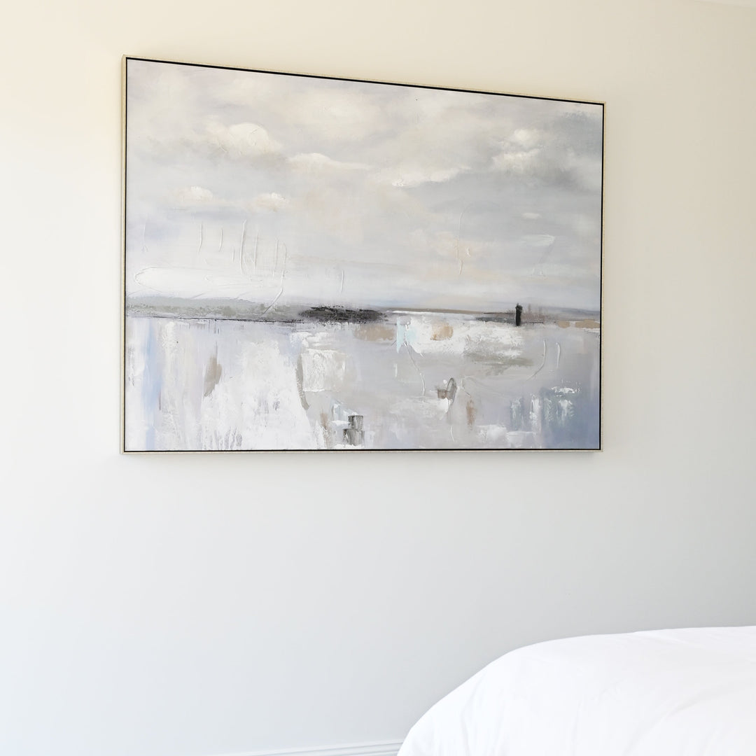 Ocean Whisper Canvas In Antique Silver Frame