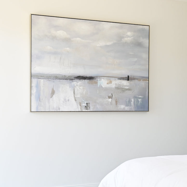 Ocean Whisper Canvas In Antique Silver Frame