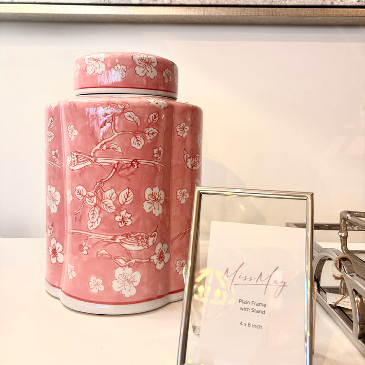 Blush Jar Large Handpainted Pink Jar